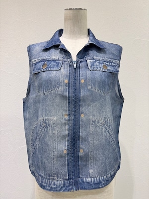 【ご予約】デニム転写シフォンベスト 601463【cyantokyo】