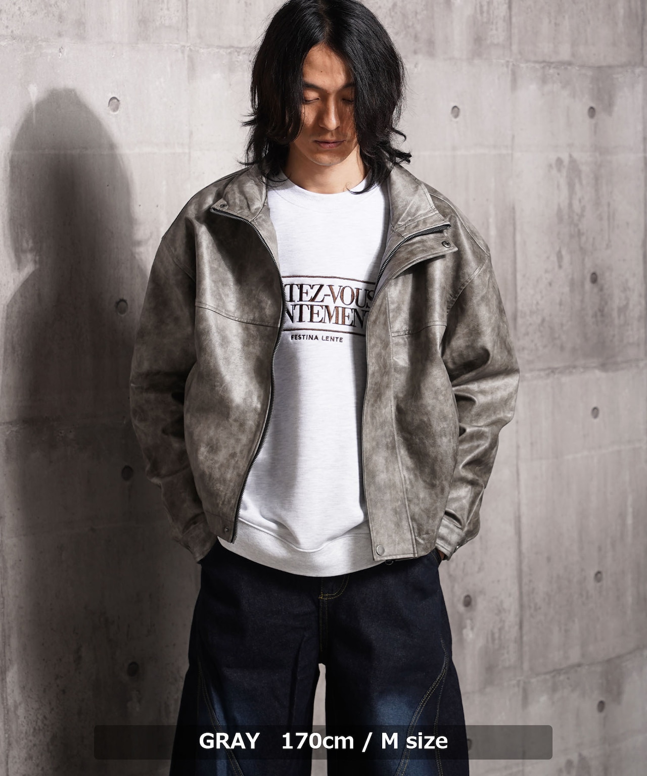 ◆ヴィンテージライク スタンド ショートジャケット◆lf-253-2847