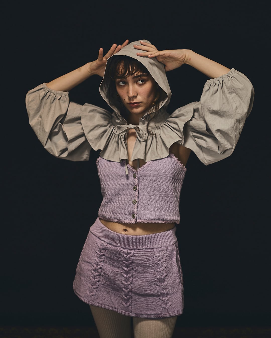 Hood holder blouse/grey | papier.official
