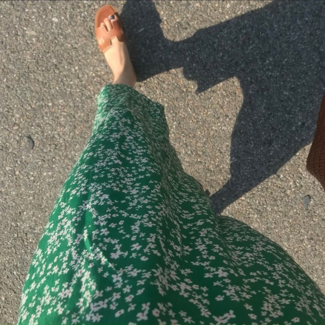 小花柄ワンピース グリーン ロングワンピース フラワー 裏地あり Like Happy インポートセレクトショップ Co 小花柄ワンピース グリーン ロングワンピース フラワー 裏地あり Like Happy インポートセレクトショップ Co