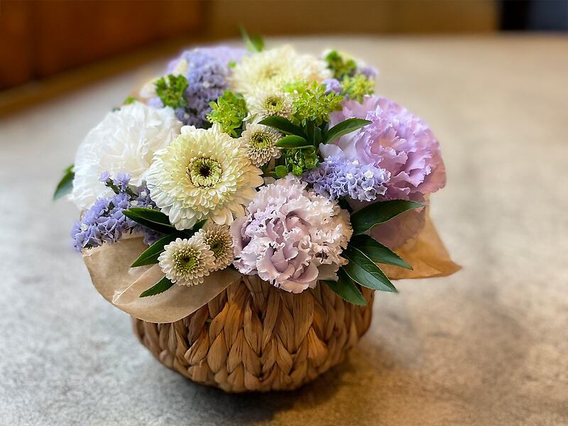 かわいいペットのお悔やみアレンジ「ハートフル」【アレンジメント】