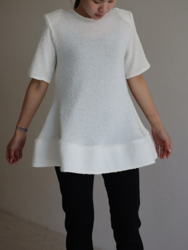 fringe frill hem T (white)