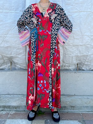 【KOH ISHIGURO】Floral and embroidery docking "haori"