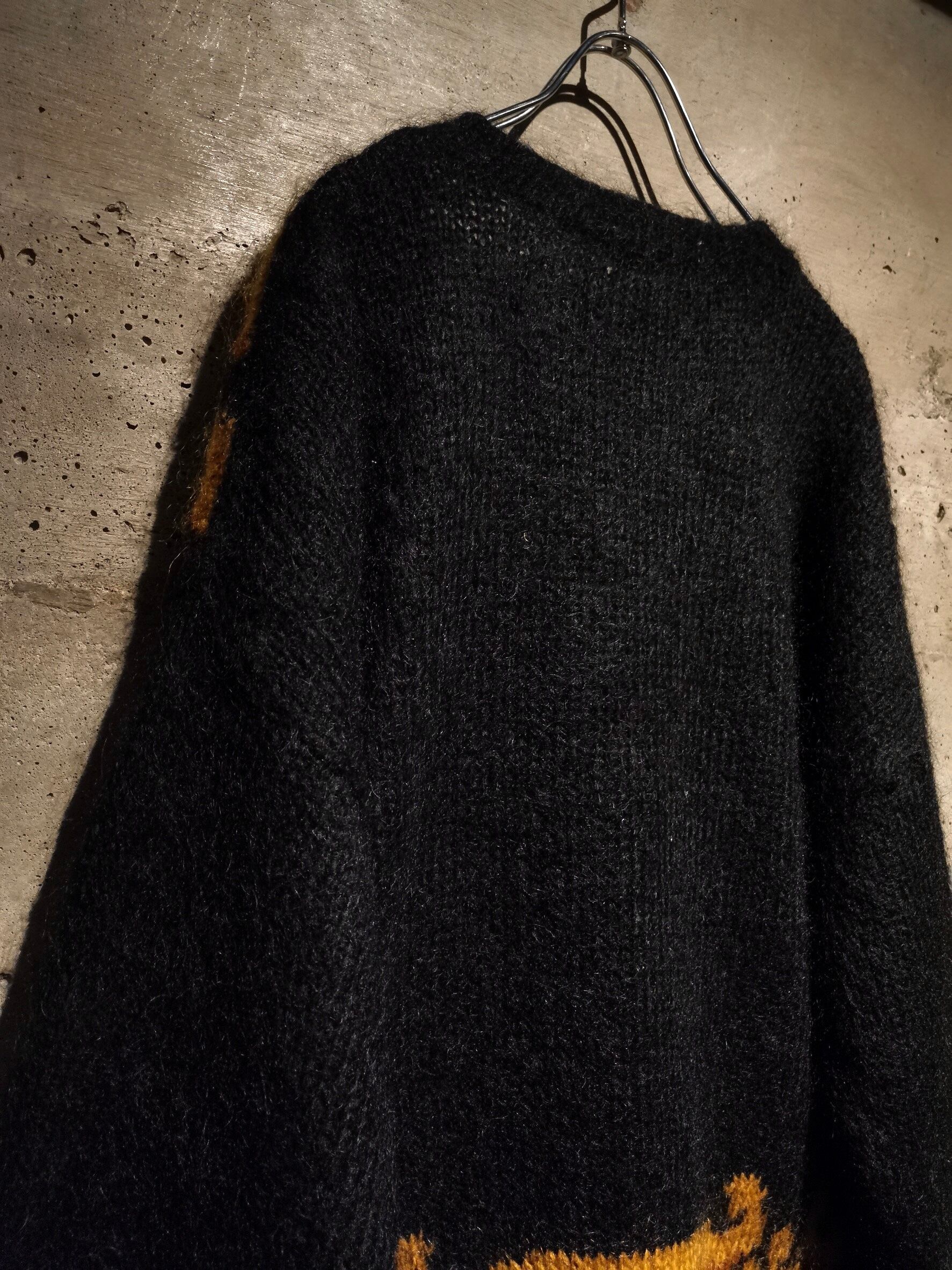 Caka】Beautiful Luxury Pattern Vintage Mohair Mix Hand Knit