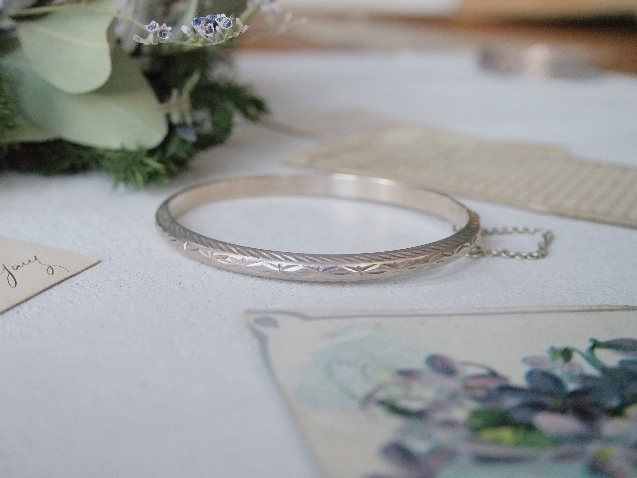 ヴィンテージシルバーバングル | アンティークアクセサリー ｜antique