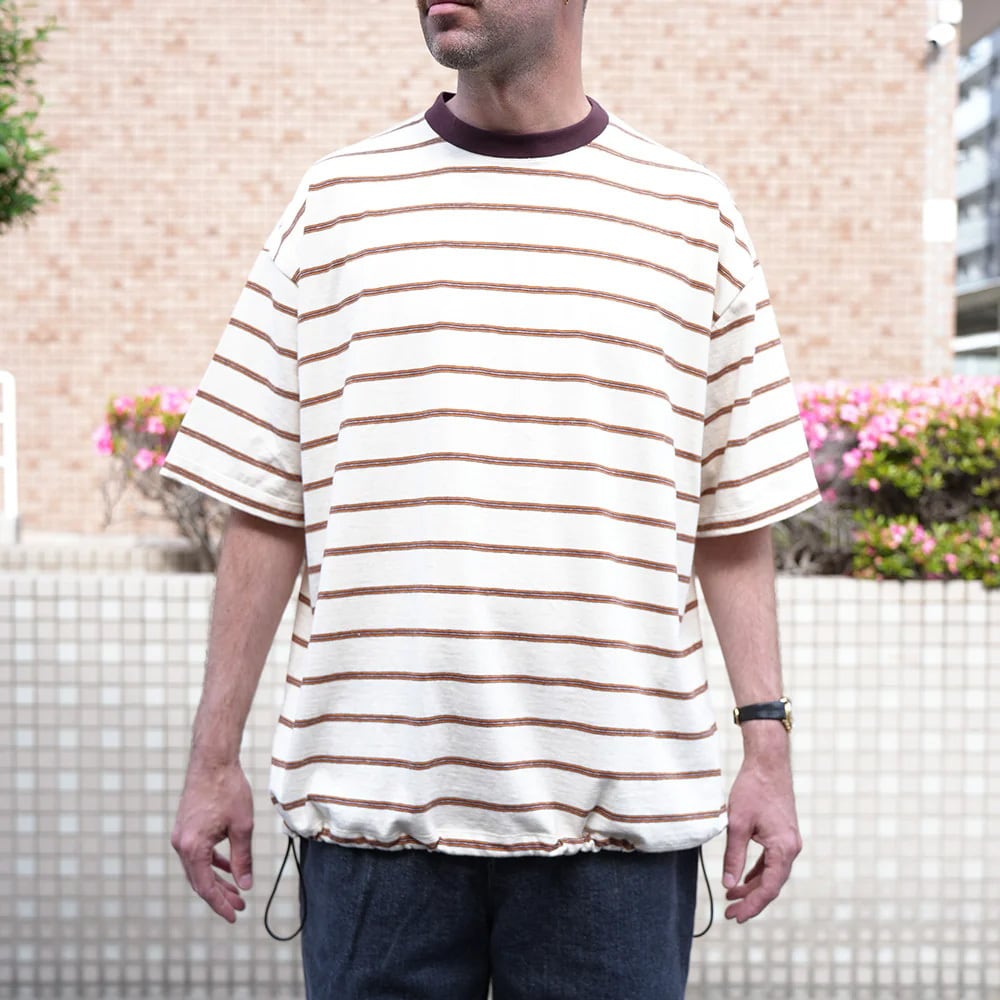 MANUAL ALPHABET / RETRO BORDER WIDE SPINDLE TEE】 メンズ ボーダーT
