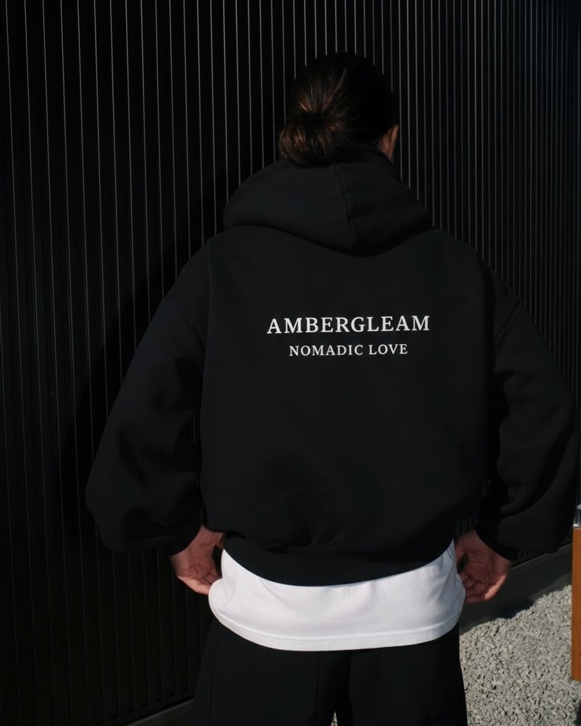 AG Hoodie Zip Up/Black | AMBERGLEAM