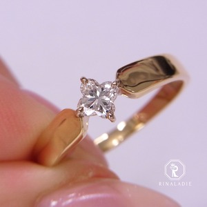 K18YG★希少リリーカット★幸せのダイヤモンド高貴な百合のリング鑑定ソーティング付き