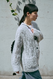 Fluffy Hand Lacy Cardigan Knit