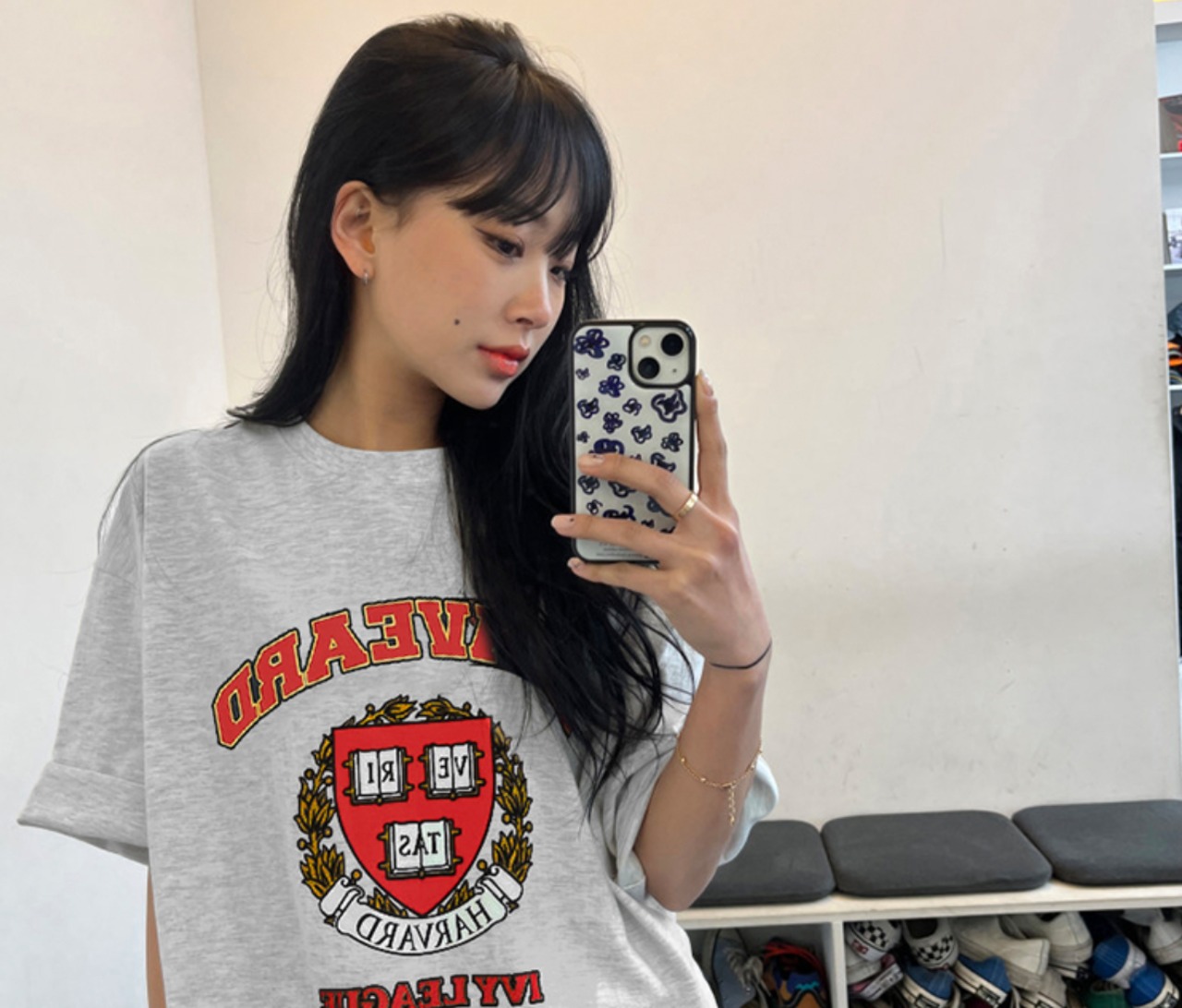 【韓国ファッション】カジュアル プリント 半袖Tシャツ