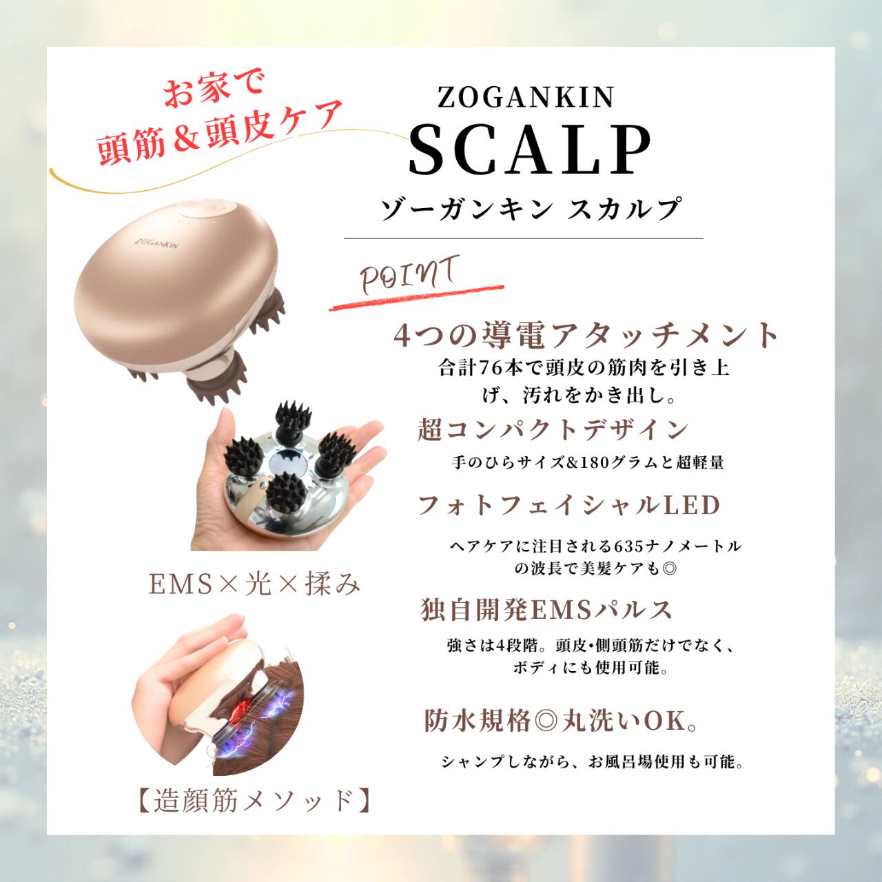 ゾーガンキンスカルプ☆頭皮から表情筋ケア | Neige