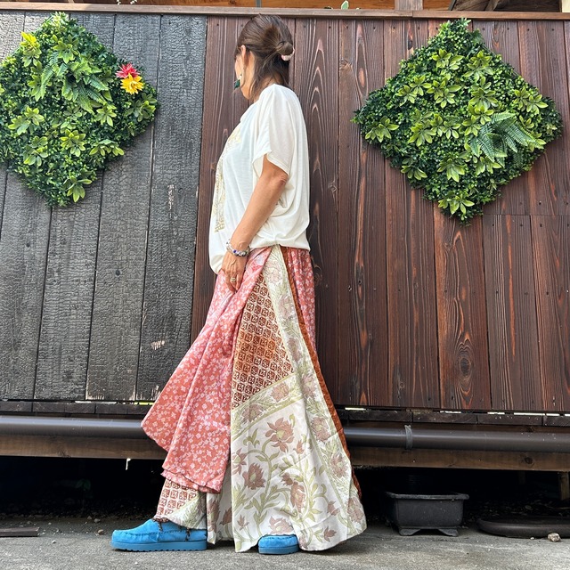 シルク巻きスカート8009