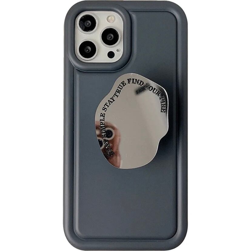 A441】Dull color mirror grip iPhonecase iPhoneX/XSケース