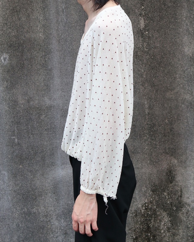 dot dolman sleeve sheer top