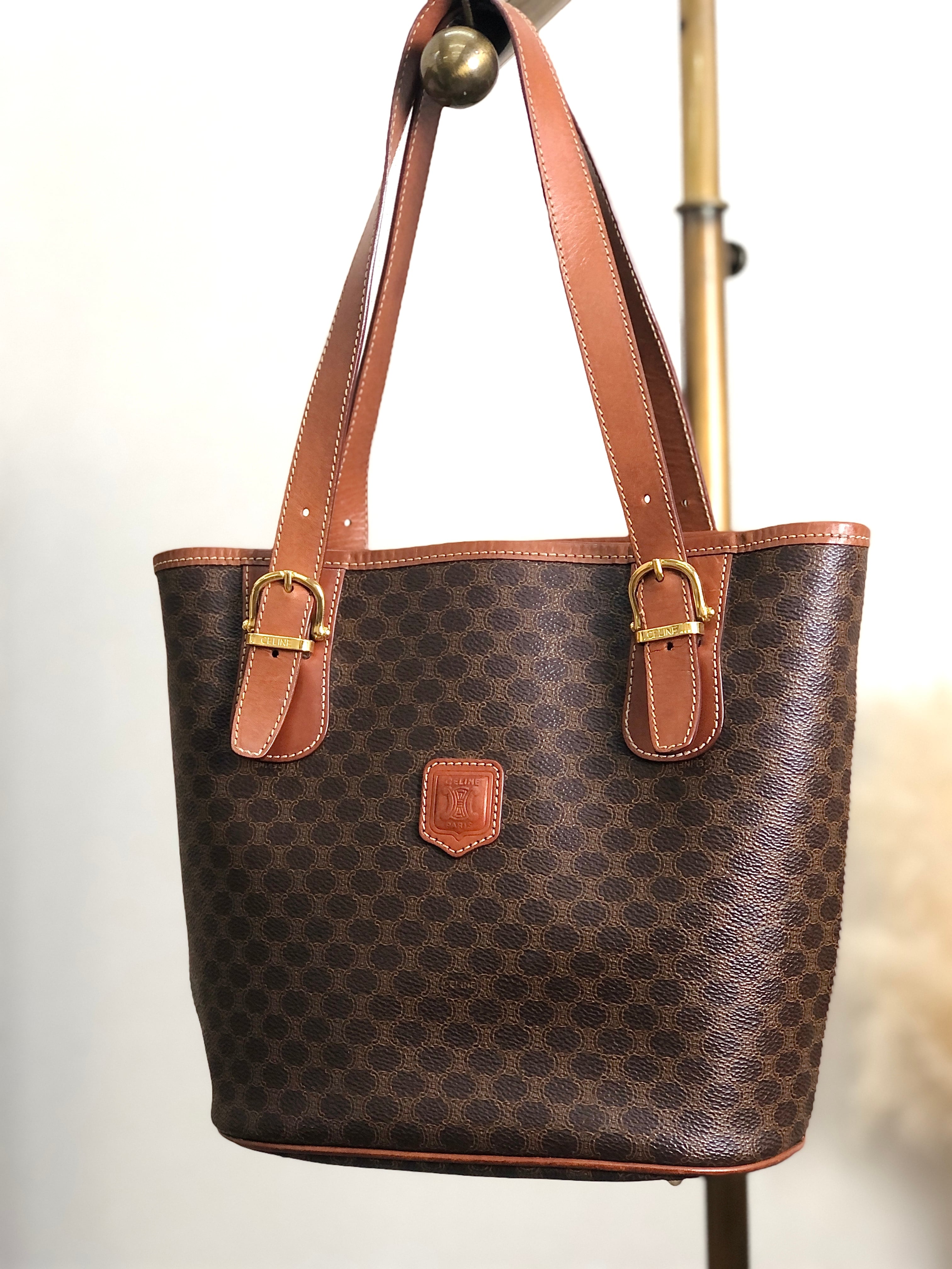 CELINE マカダム柄 バケツ型 ショルダーバッグ 遠慮なく
