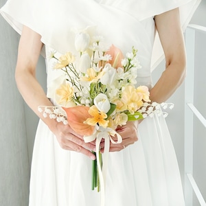3日以内発送＊韓国ブーケ　アーティシャルフラワーブーケ　B304 結婚式　前撮り　リゾート婚　造花ブーケ　和装　