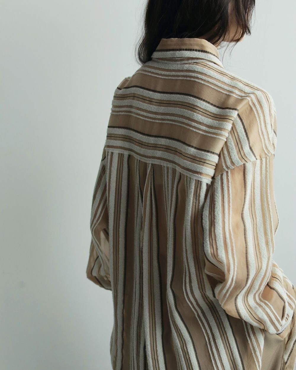 anuke Sheer Stripe Shirts ブラウン ànuke online store（アンヌーク） / Sheer Stripe ShirtsSheer