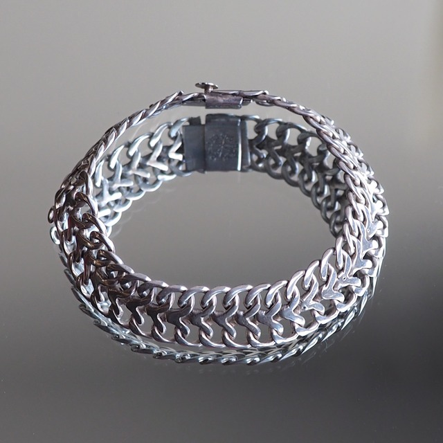 70s Mexican Silver Vertebrae Bracelet
