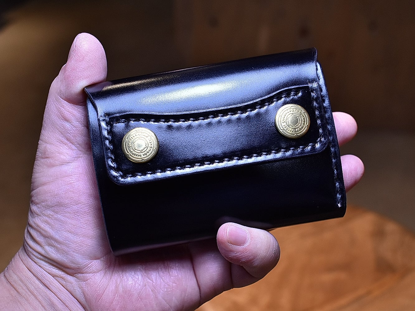 オールコードバン　ミニトラッカーウォレット トラッカーミニミニウォレット コードバンブラック | COOTAR