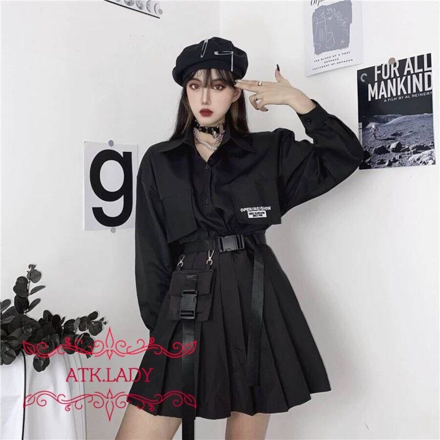 ATK.LADY】B101 ルーズ ワイシャツ ボタンシャツ ウォレットチェーン