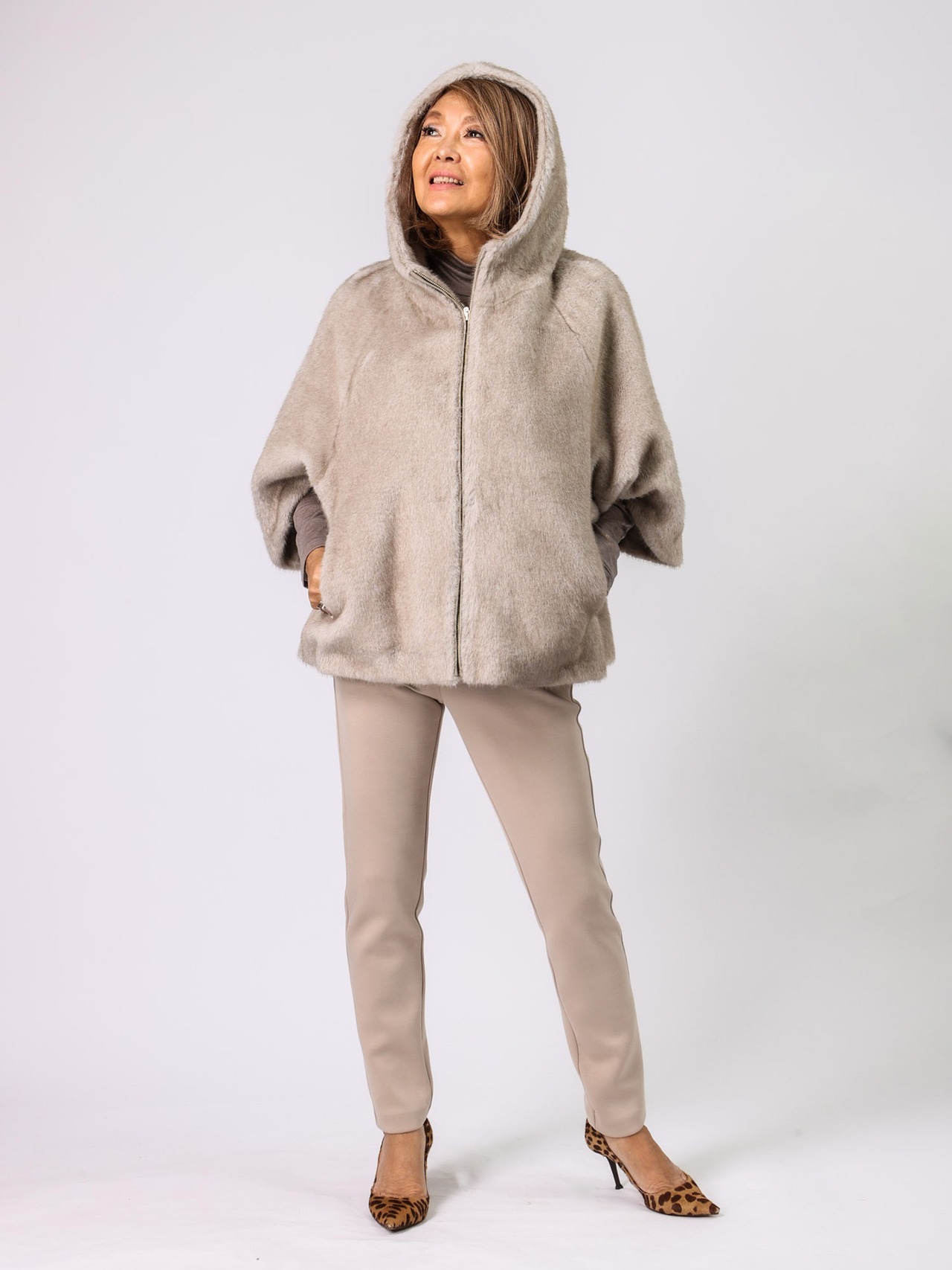 BRAHMIN(フードミンク調ジャケット)