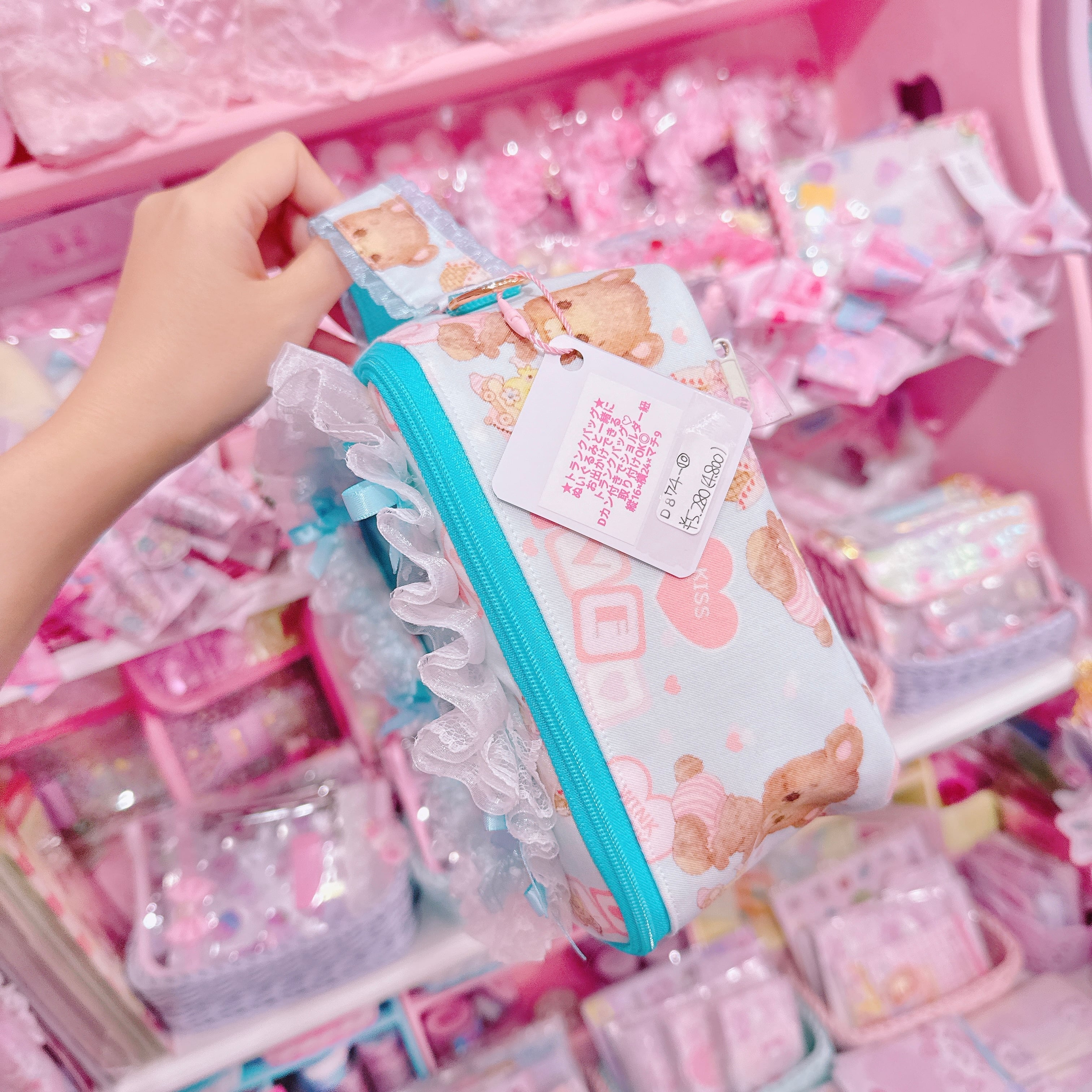 ♡オーダー商品♡【D8】74-10ぬいぐるみ2wayトランクバッグ（ショルダーひも付き）