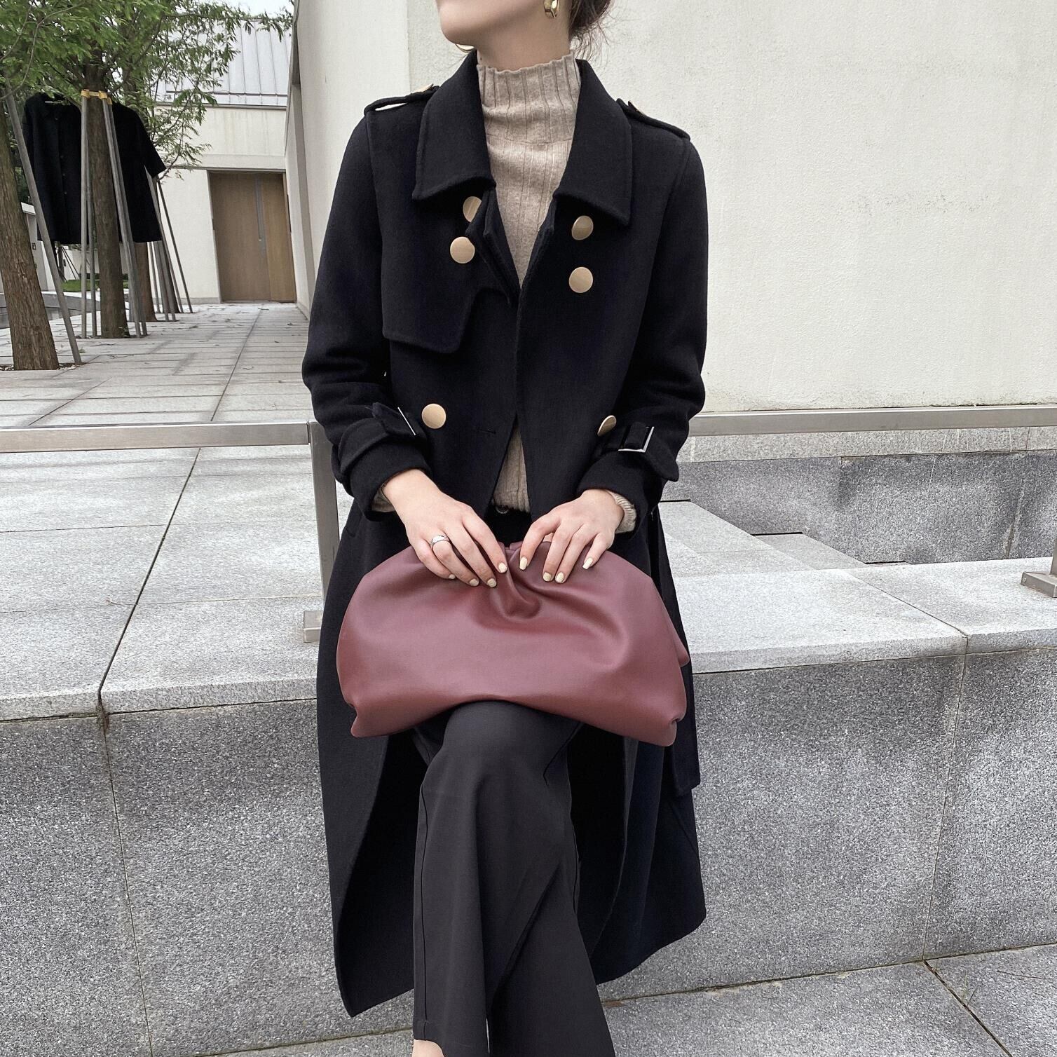 秋新作 チェスターコート アウター チェスターコート レディース チェスター ロングコート チェスターコート ロング ロングコート ミドル丈 秋 コート レディースコート 秋 冬 レディース アウター コート カシミア ブラック 通勤 かっこいい Viento