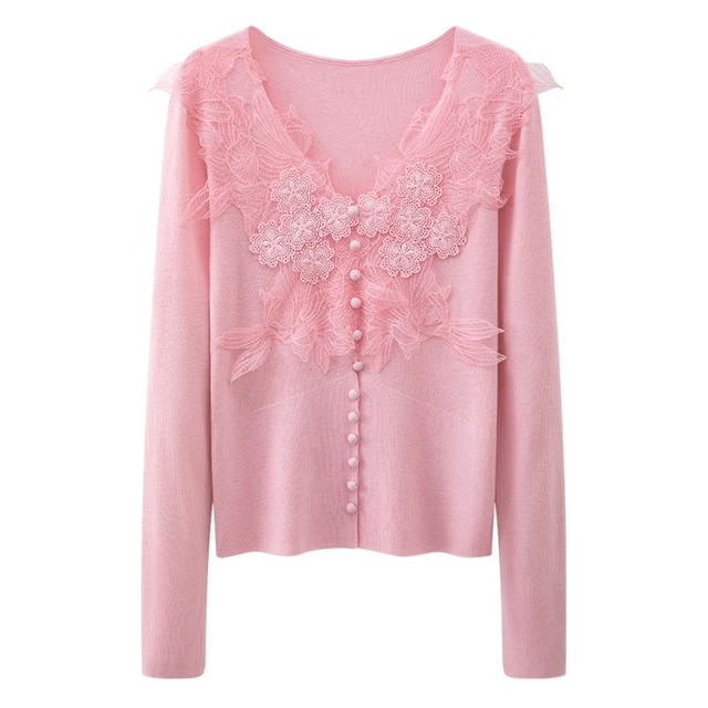 全3色/Flower lace cardigan　B365