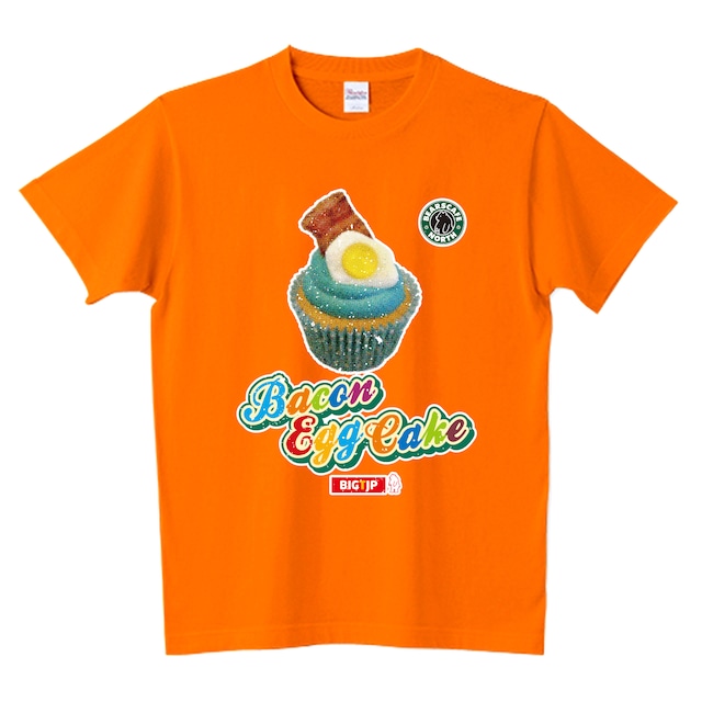 ベーコンエッグケーキ Tシャツ-RETRO Tシャツ：　※オレンジに変更になりました。