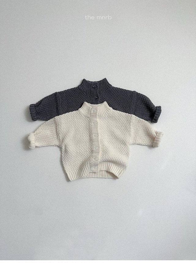 〖取寄〗韓国子供服 / 26winter / minirobe / ワッフルハイネックカーディガン / キッズ *S~XL*