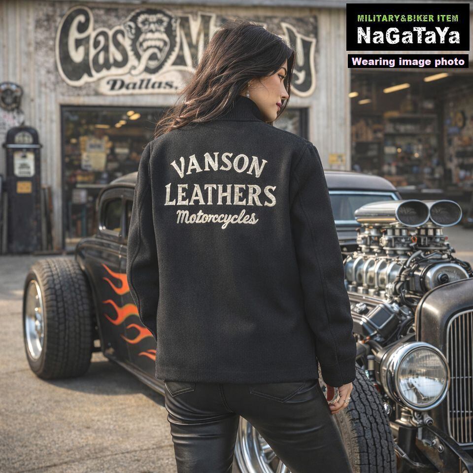 VANSON バンソン ロゴエンブレム刺繍 メルトン ファラオジャケット