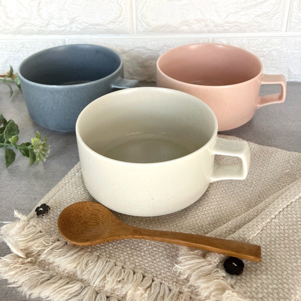 【全9色】Mino_works スープ (500㏄) スープ碗 カフェ風 くすみカラー モダン おしゃれ食器 かわいい食器【日本製】