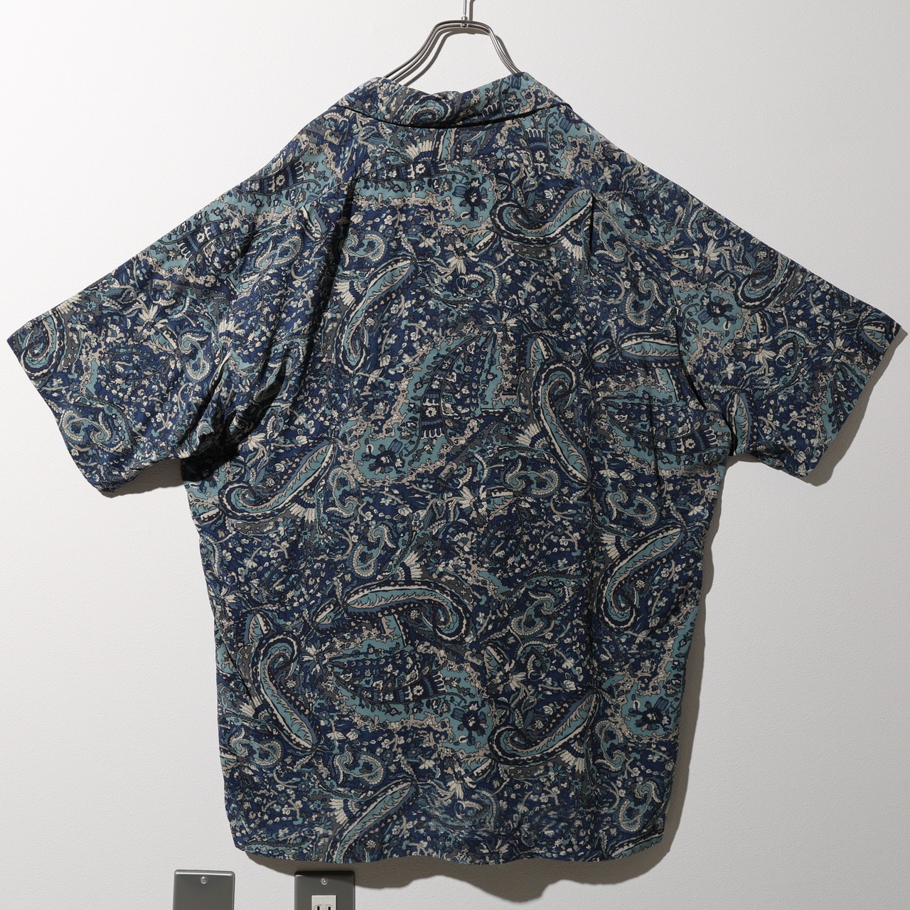美品 L シルク 草木柄 Polo Ralph Lauren 半袖開襟シャツ ポロラルフローレン