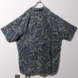 美品 L シルク 草木柄 Polo Ralph Lauren 半袖開襟シャツ ポロラルフローレン