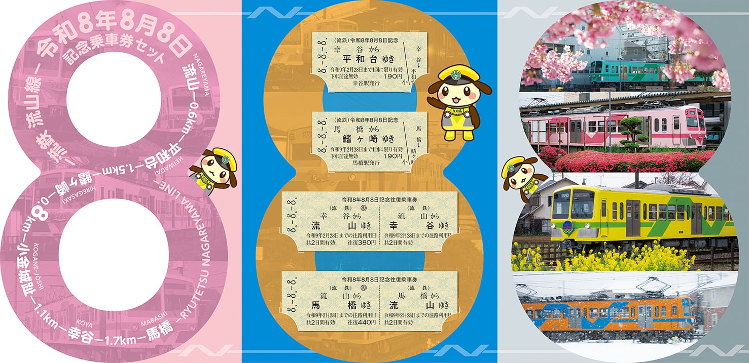 流鉄］令和8年8月8日記念乗車券セット | きっぷと鉄こもの －記念