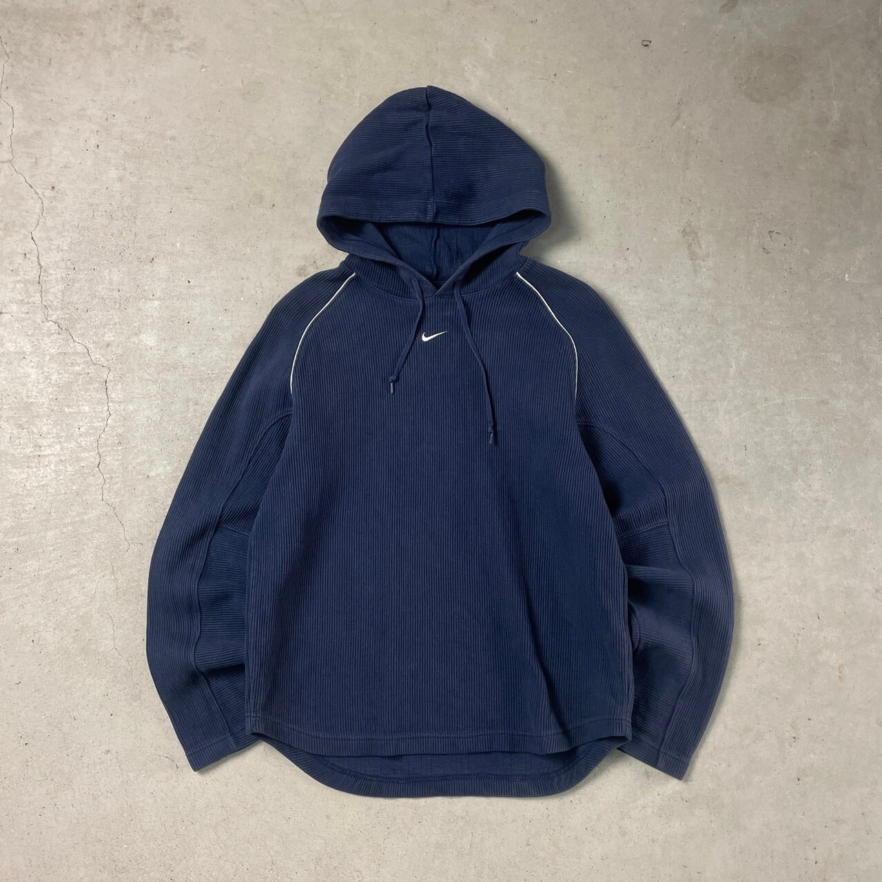 00年代 NIKE ナイキ コットンニットパーカー スウォッシュロゴ 