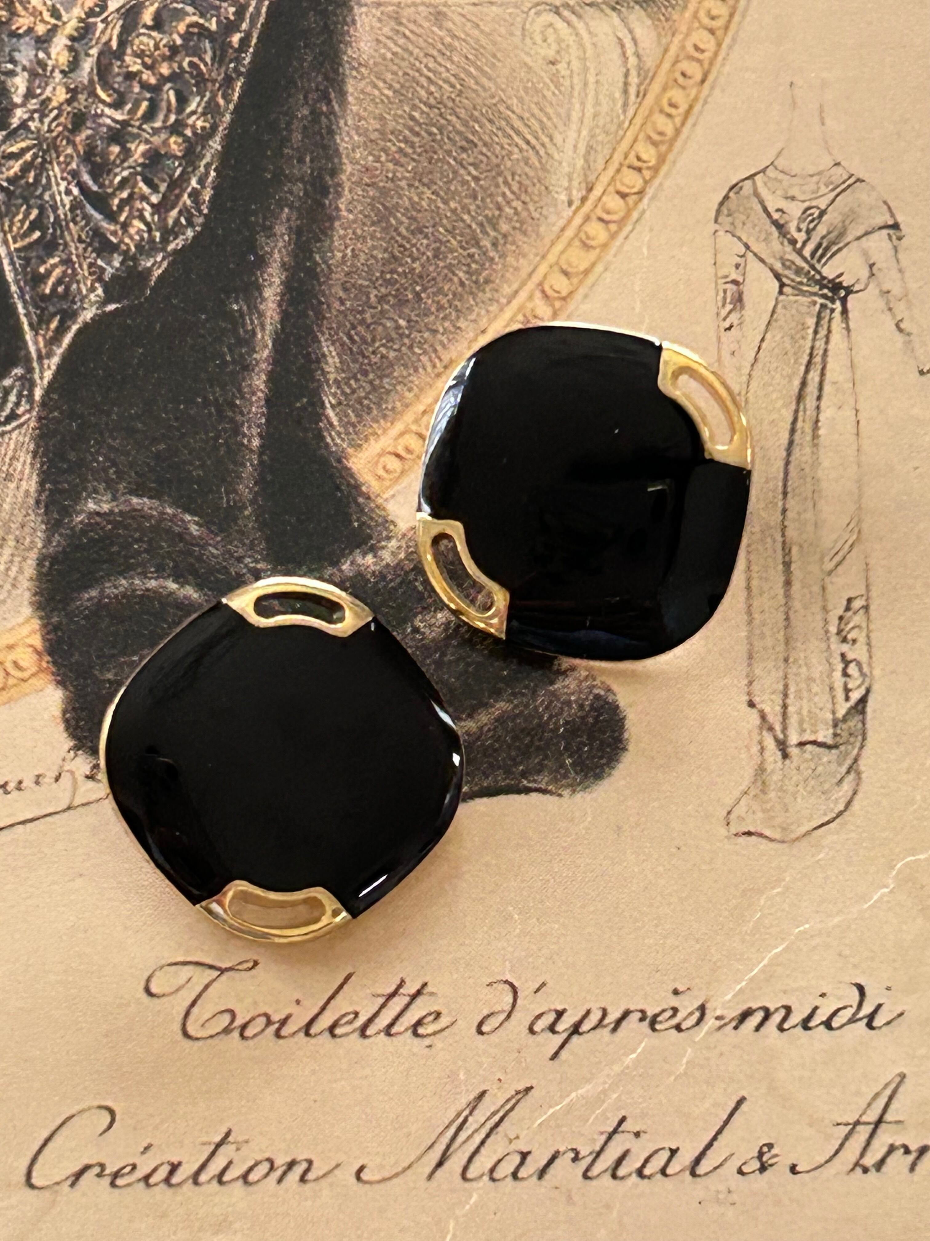 Japanese Vintage ボタン 17mm 角なしスクウェア ブラック×ゴールド アクセサリーパーツ 装飾材 カルトナージュ