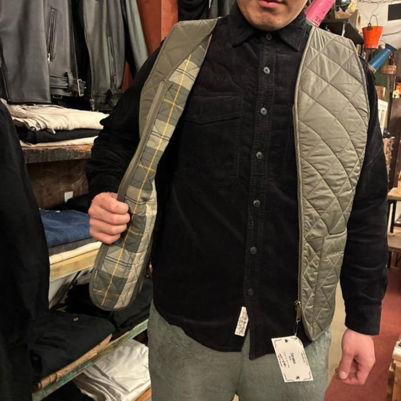 TOPANGA　Men's　American Retro Work Wear Jacket Checked Lining　 Quilting Outer
