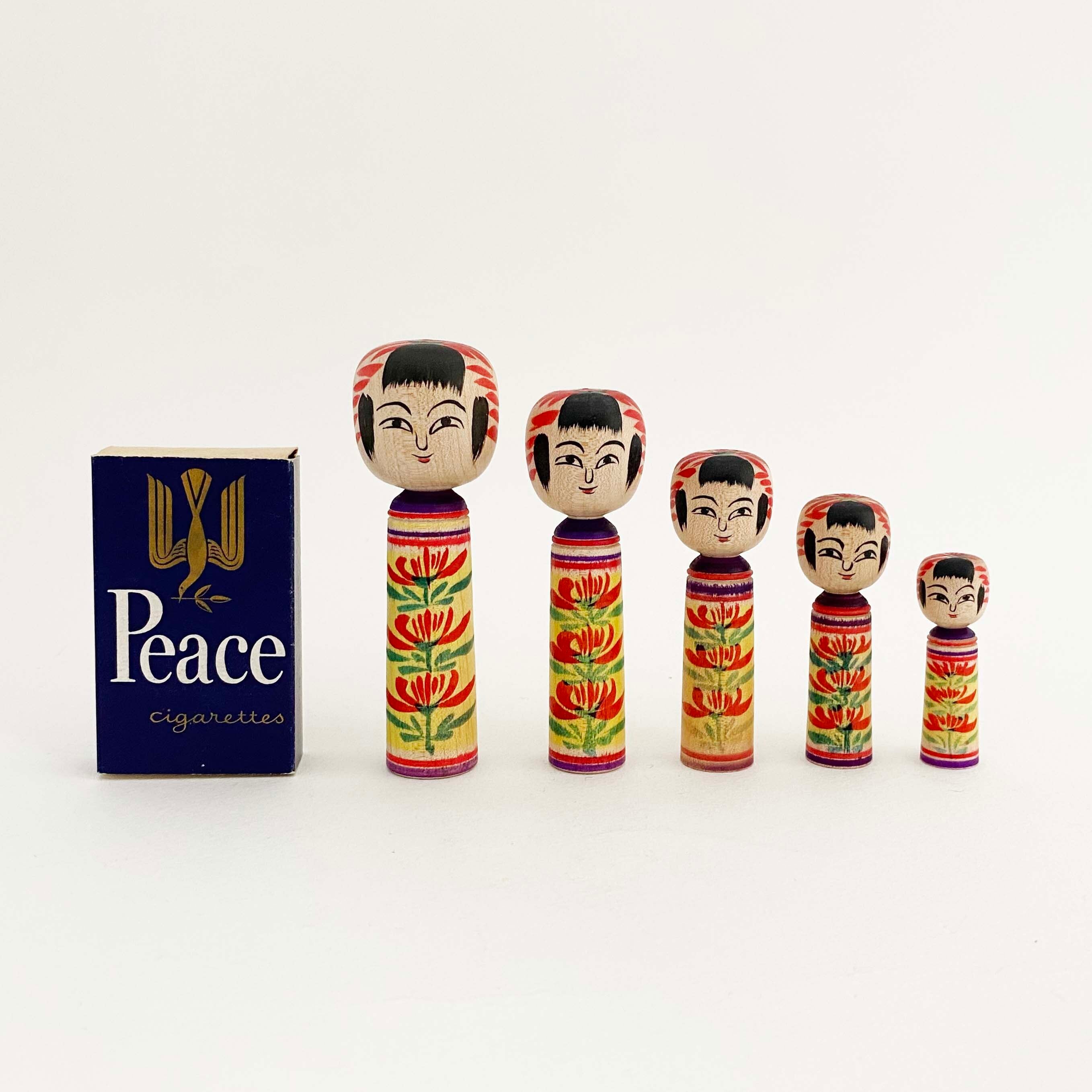 小寸こけしセット(肘折系 / 佐藤重之助工人)B