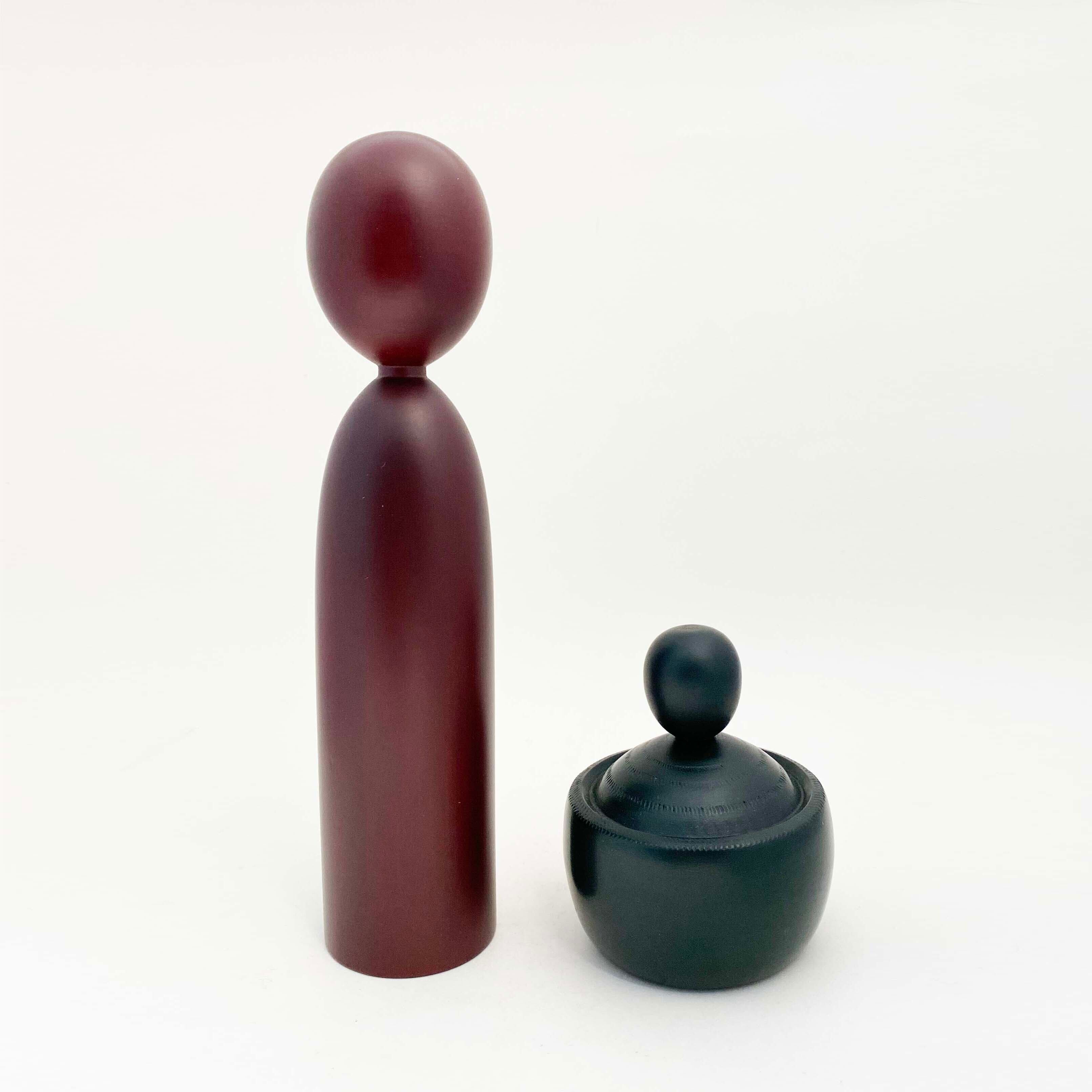 「鎌倉塗こけし」伝統工芸漆塗りこけしペア（No.1）