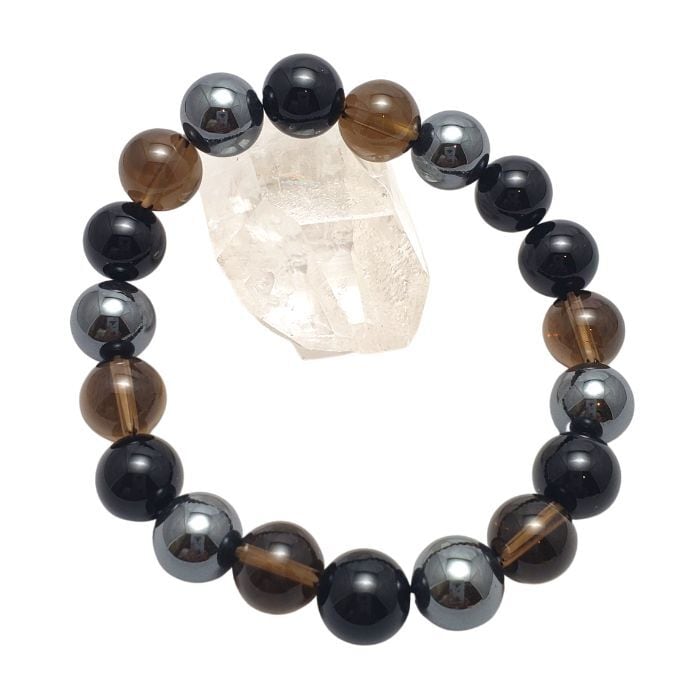 スモーキークォーツ オニキス ヘマタイト パワーストーン ブレスレット 勝利や成功を引き寄せる 仕事運 レディース メンズ 天然石 ブレス ギフト 送料無料 プレゼント アクセサリー