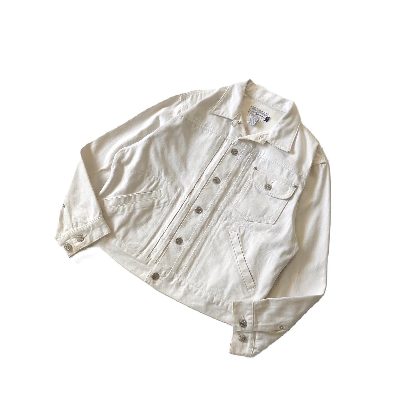80-90s Ralph Lauren white denim jacket 