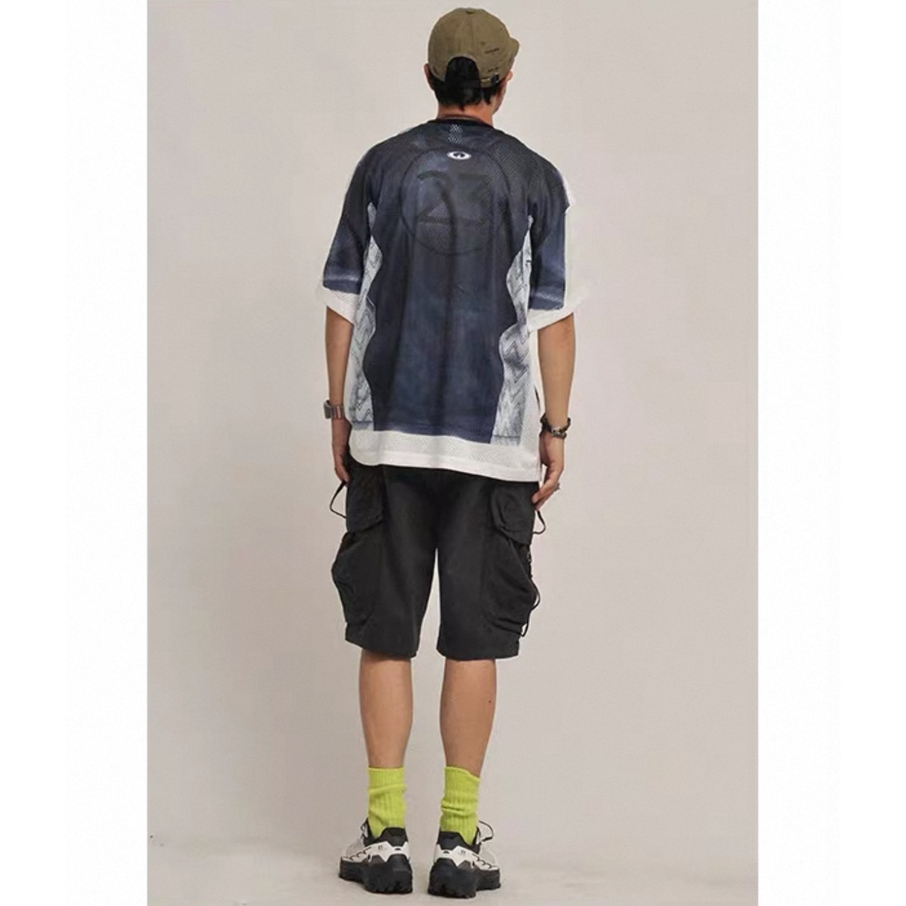 Tie dye mesh panel tee 1494 - 5