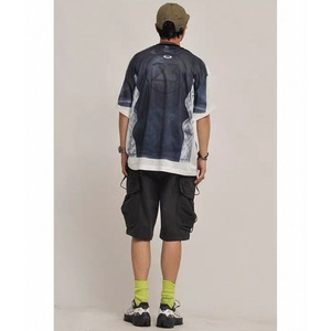 Tie dye mesh panel tee 1494