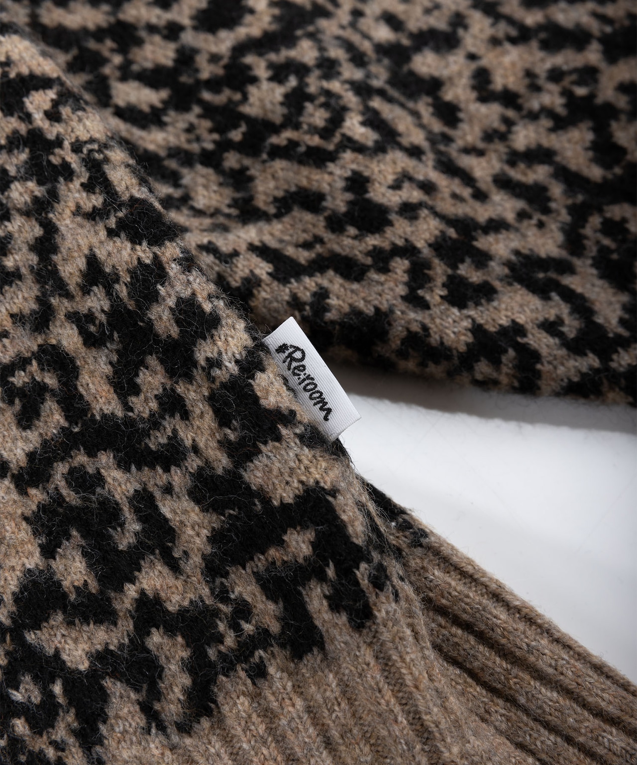 【#Re:room】LEOPARD JACQUARD BIG CARDIGAN［REK133］