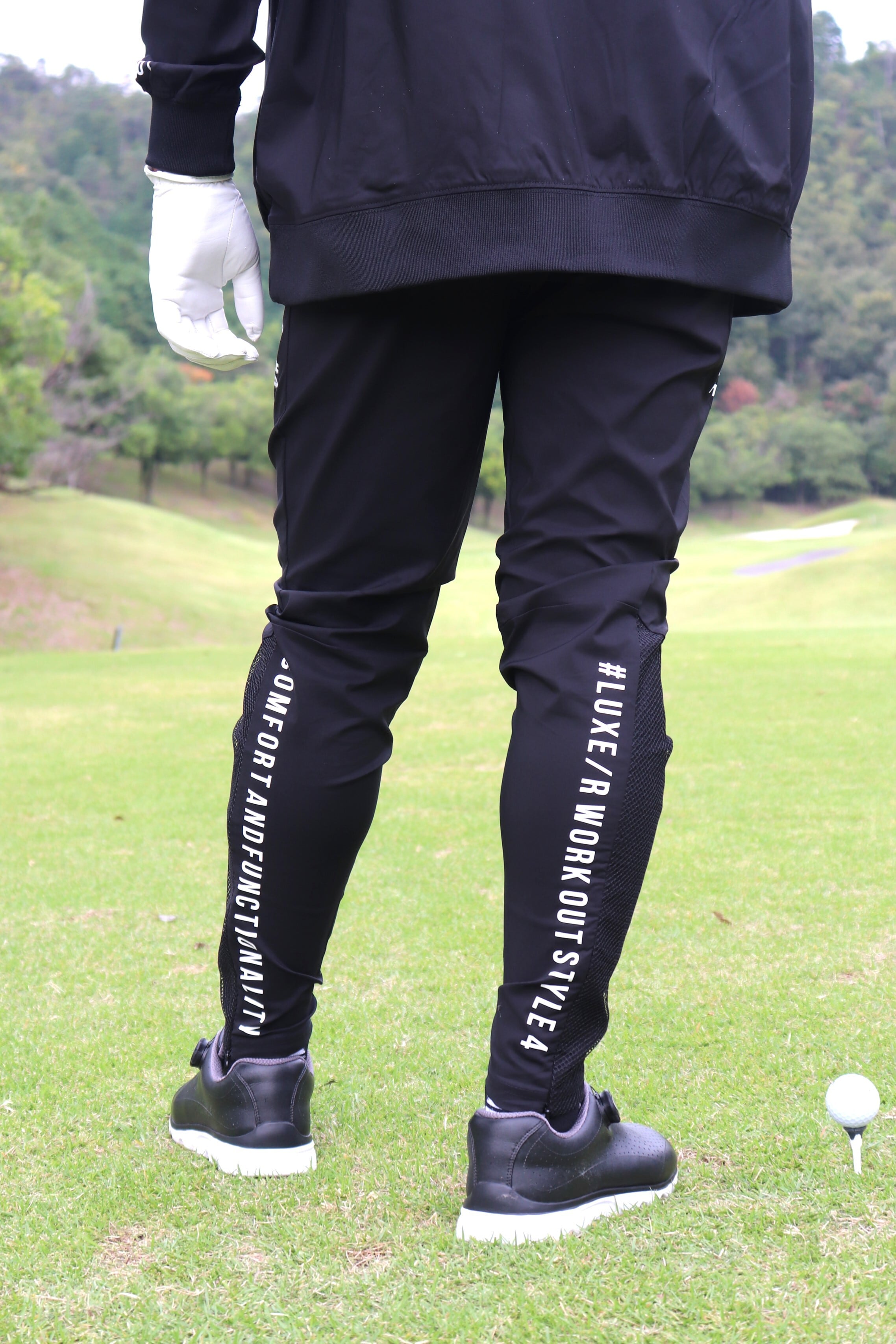LUXE/R GOLF】（45858）＊撥水加工 防水 ファスナー メッシュ貼り付け