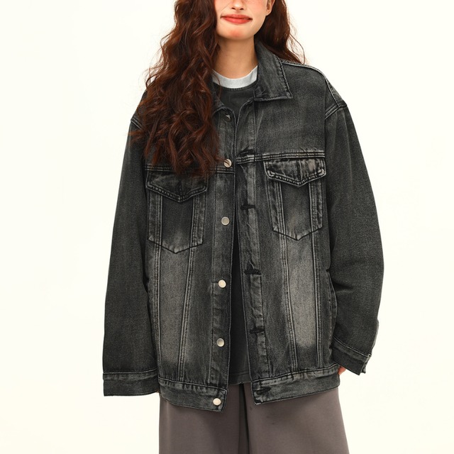 washed oversized denim jacket　ウォッシュドオーバーサイズデニムジャケット　J1528