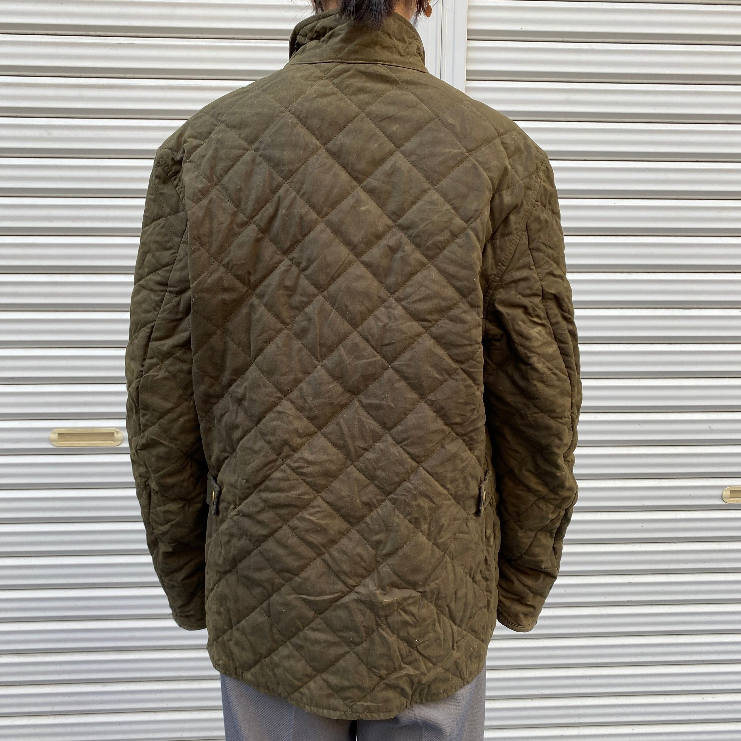 バブアー ロングコート キルティング コーデュロイ襟 カーキ グリーン M相当 Barbour（バブアー） メレディス キルティング ロング ジャケット