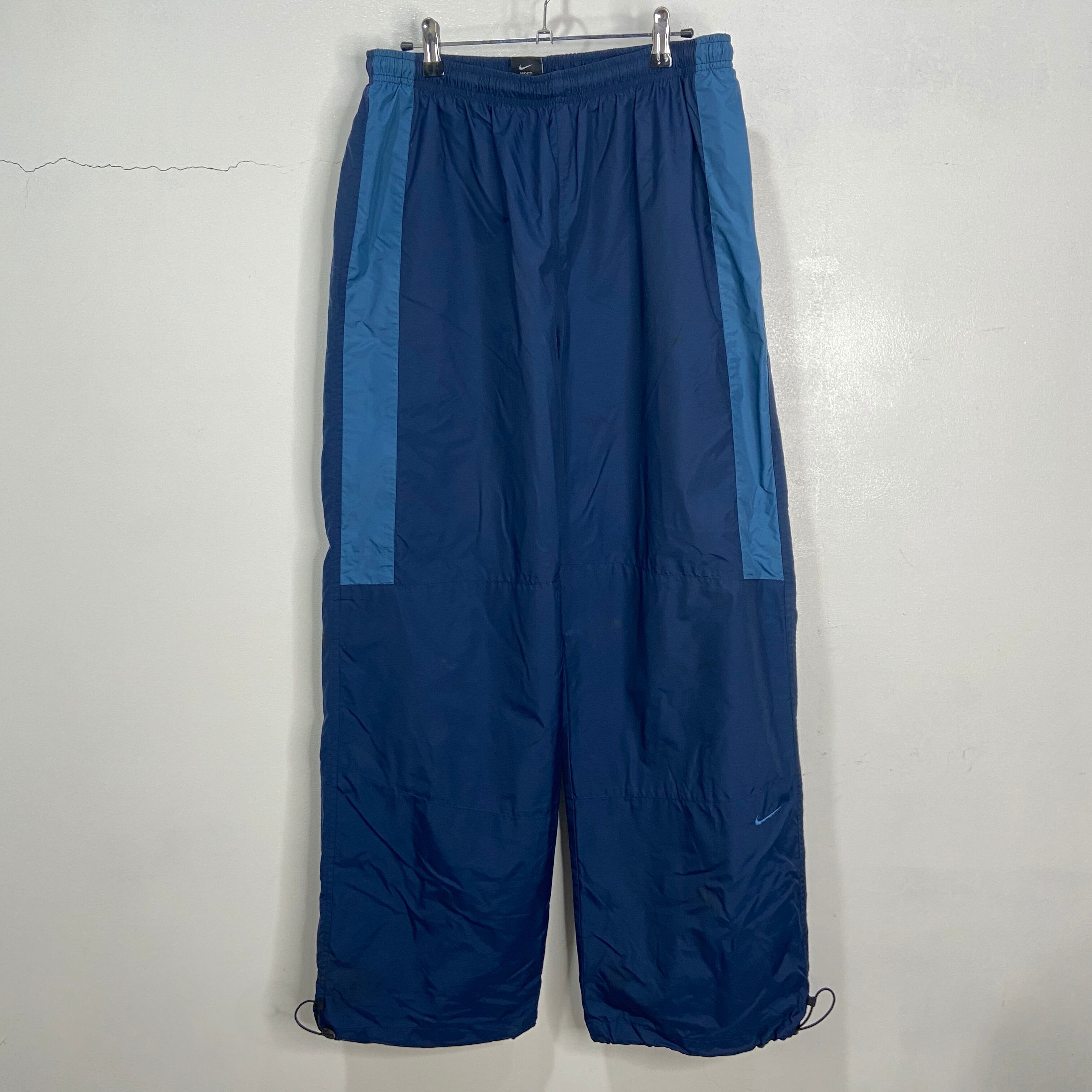 00s OLD NIKE NAVY NYLON BAGGY TECH PANTS