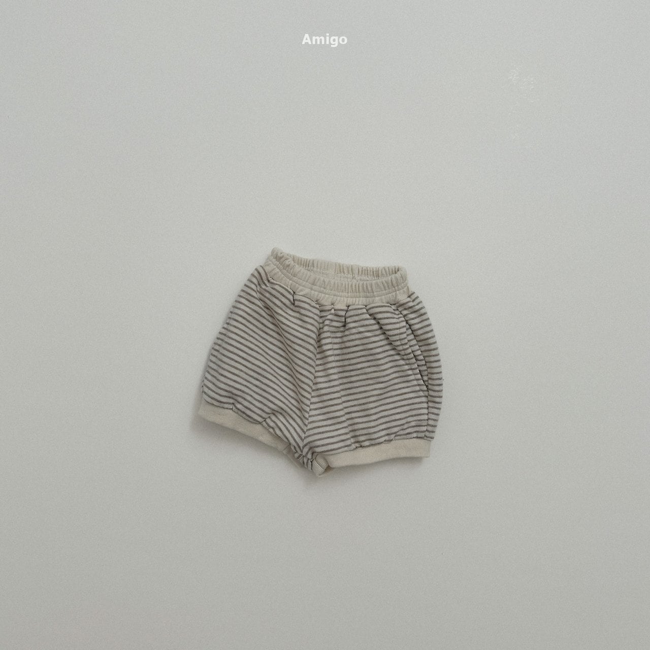 【Amigo】ストライプバルーンパンツ ベージュ 80~120cm